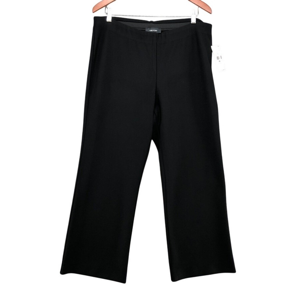 Karen Kane Presley Pants Womens 1X Plus Black Elastic Waist Stretch Career